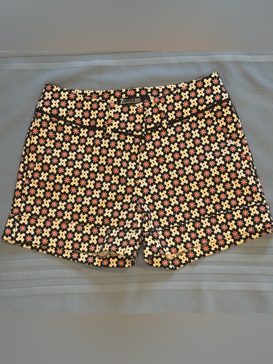 New York & Company Pants - New York & Company Black Floral-Print High Waist Shorts with Coral Accents